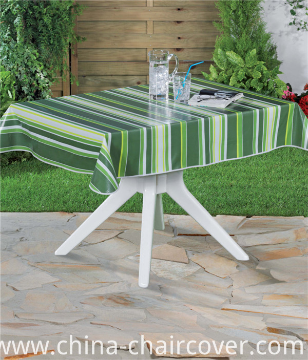 PVC Printed Pattern and Square Shape PVC Tablecover with Backing (TJ0088)
